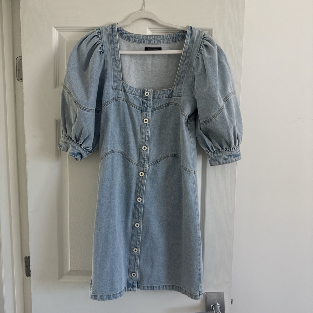 Magali Pascal Denim Dress - brand new Denim Puff Sleeve Dress Anthropologie